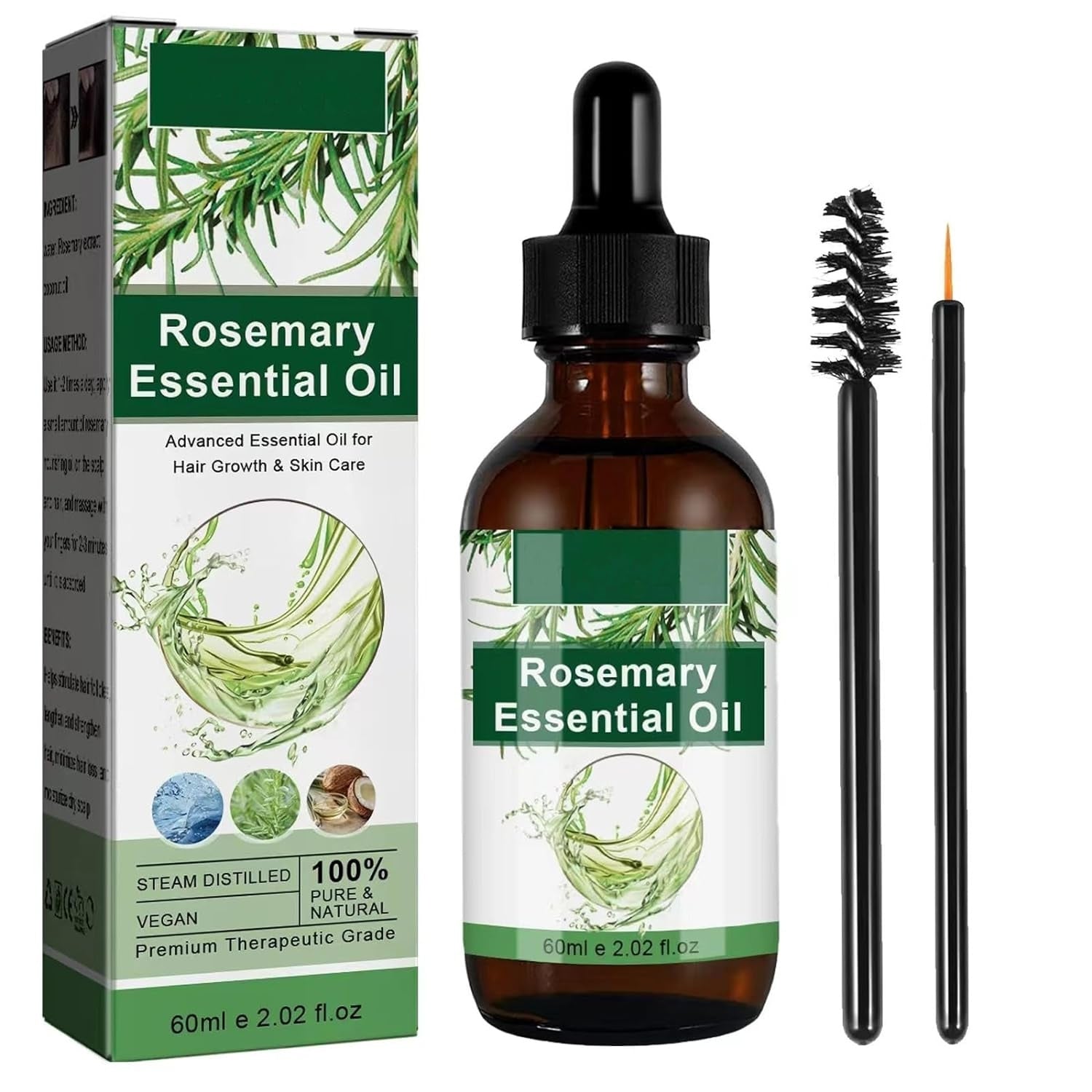 60ML Rosmarin Ätherisches Öl Haarpflege Haut Wachstum Augenbrauen Wimpern