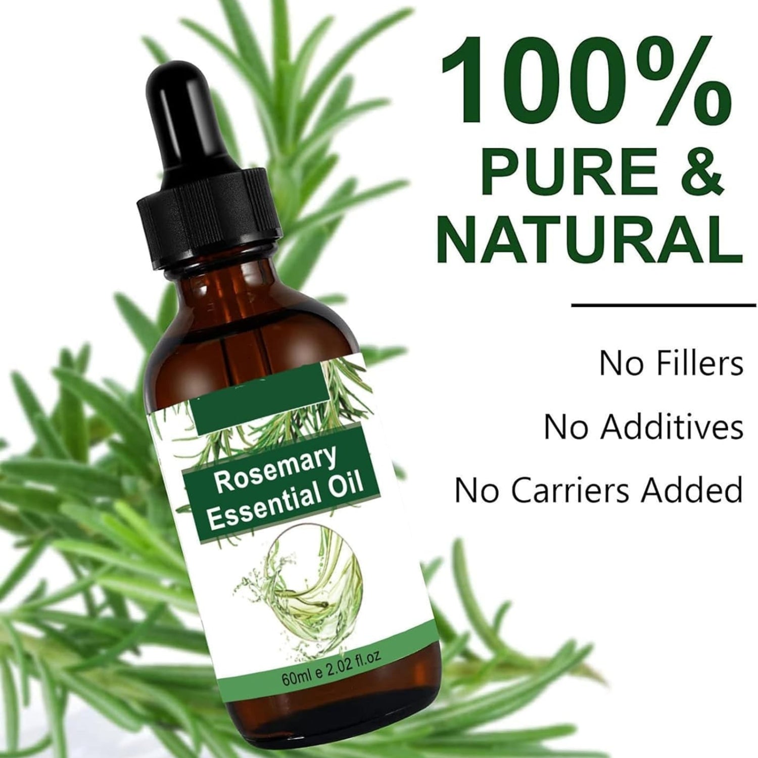 Ätherisches Rosmarinöl 60ML Haar Hautpflege Wimpern Augenbrauen Wachstum