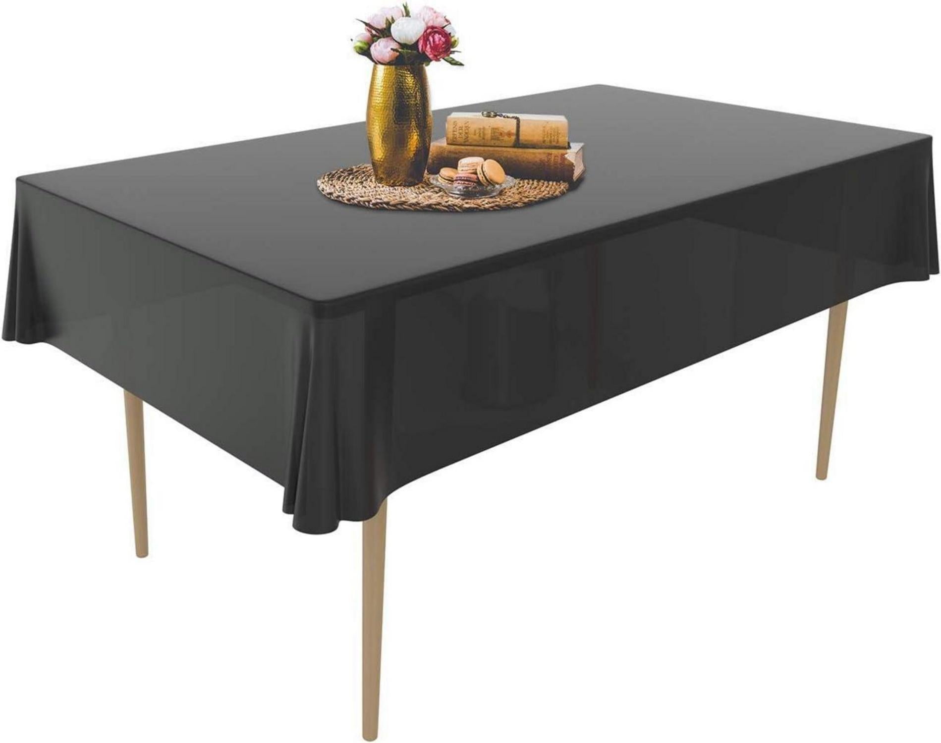 Einweg Tischdecke Kunststoff 137x274 cm Schwarz 6er Pack