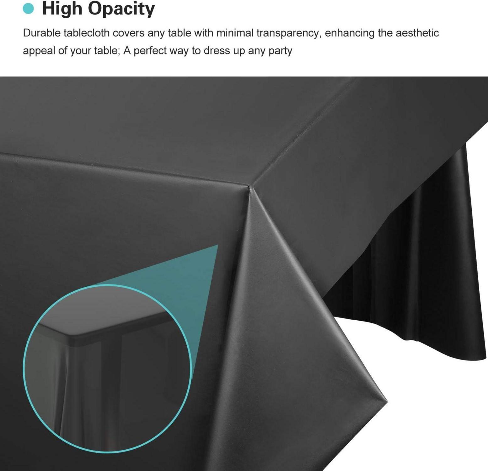 Puricon 6er-Pack Einweg Tischdecke Kunststoff 137x274cm Schwarz