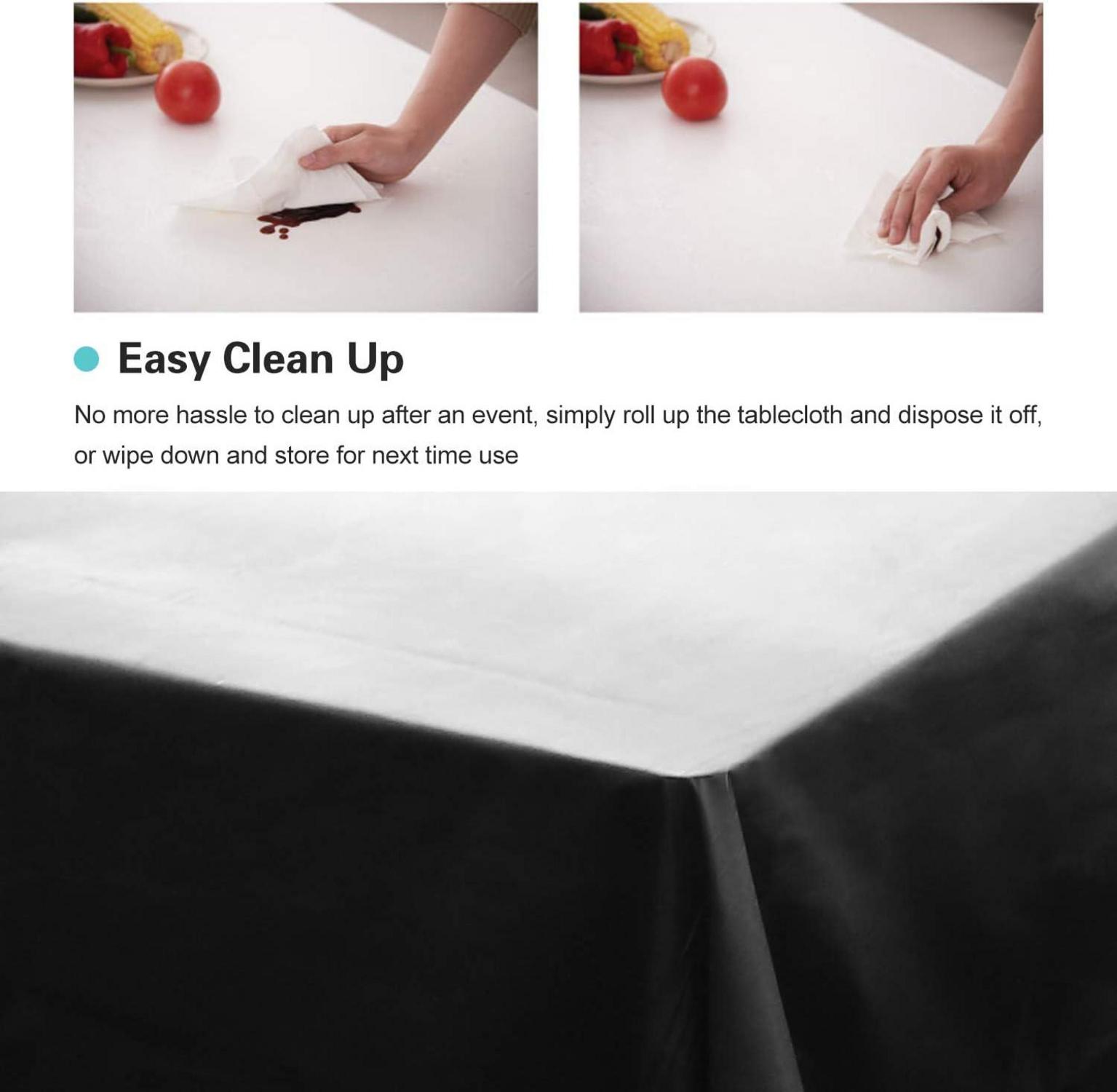 Einweg Tischdecke Kunststoff 137x274 cm Premium Schwarz 6er Pack