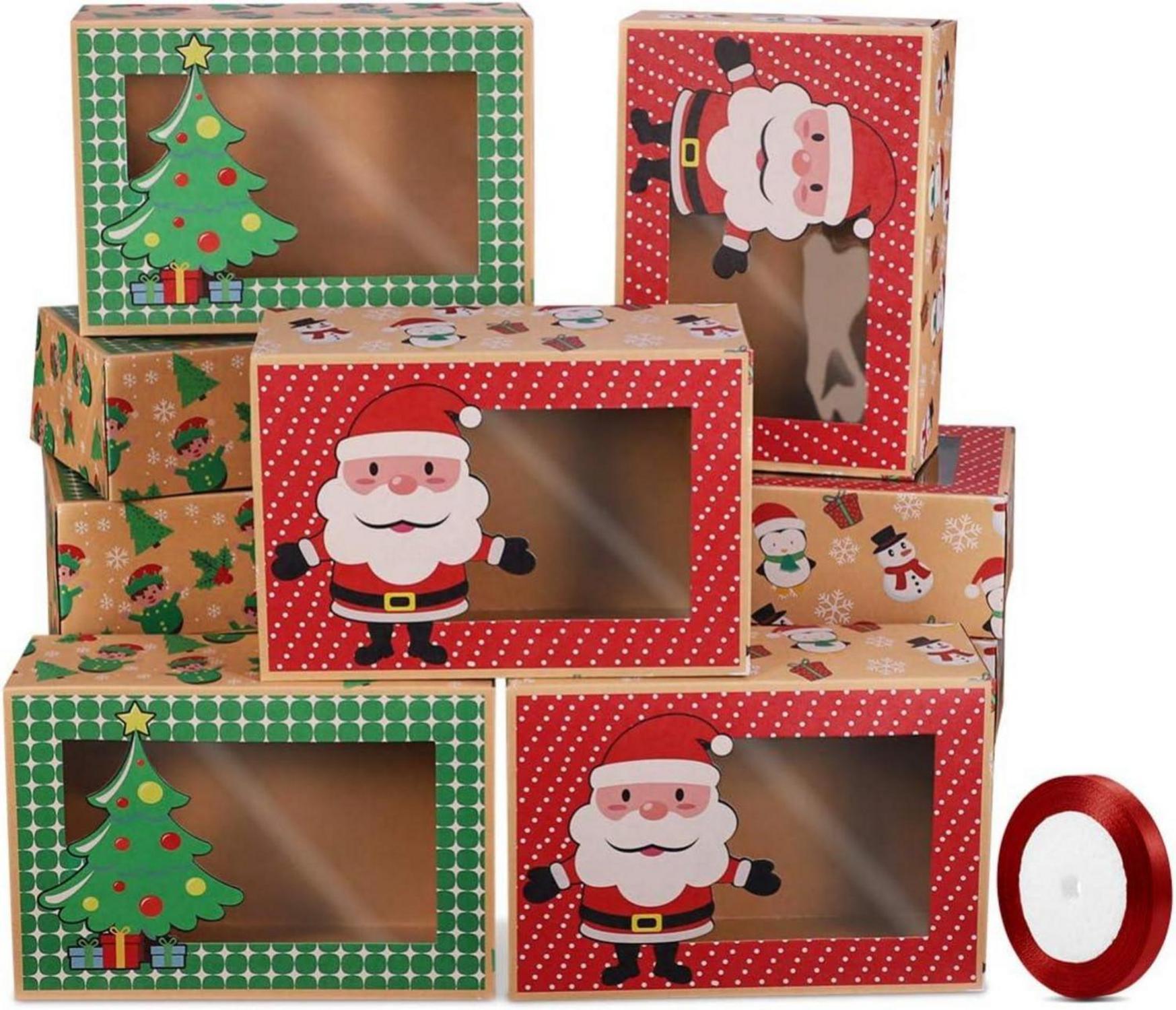 12er Weihnachts Kekskästen Geschenkboxen Bäckereikarton Plätzchen