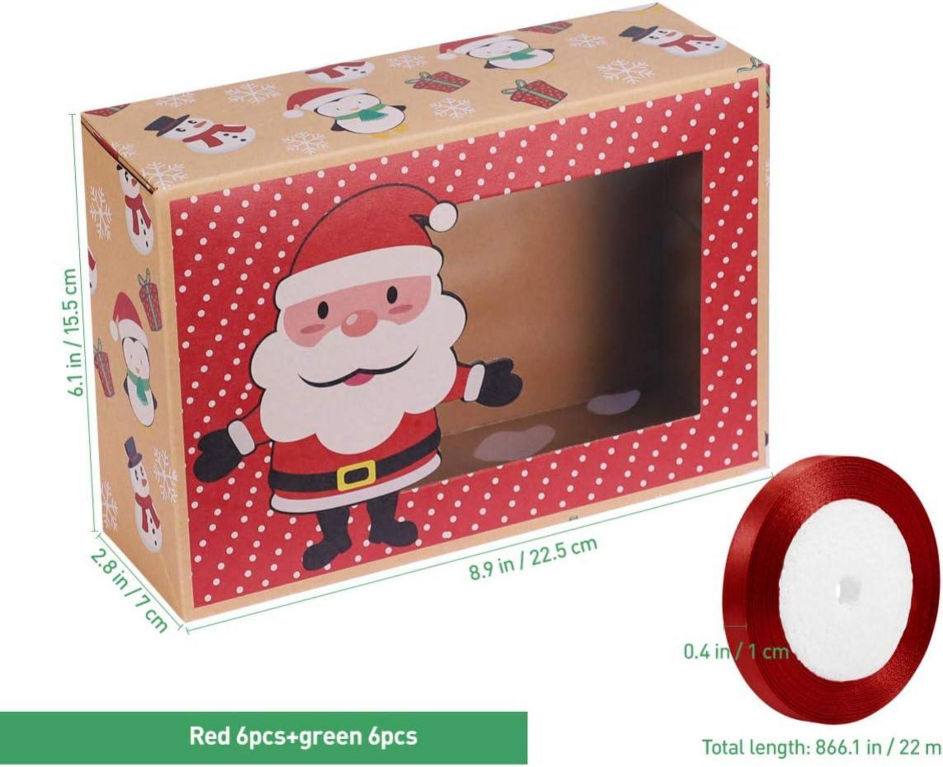 12er Weihnachts Kekskästen Geschenkboxen Plätzchen Cupcake Boxen