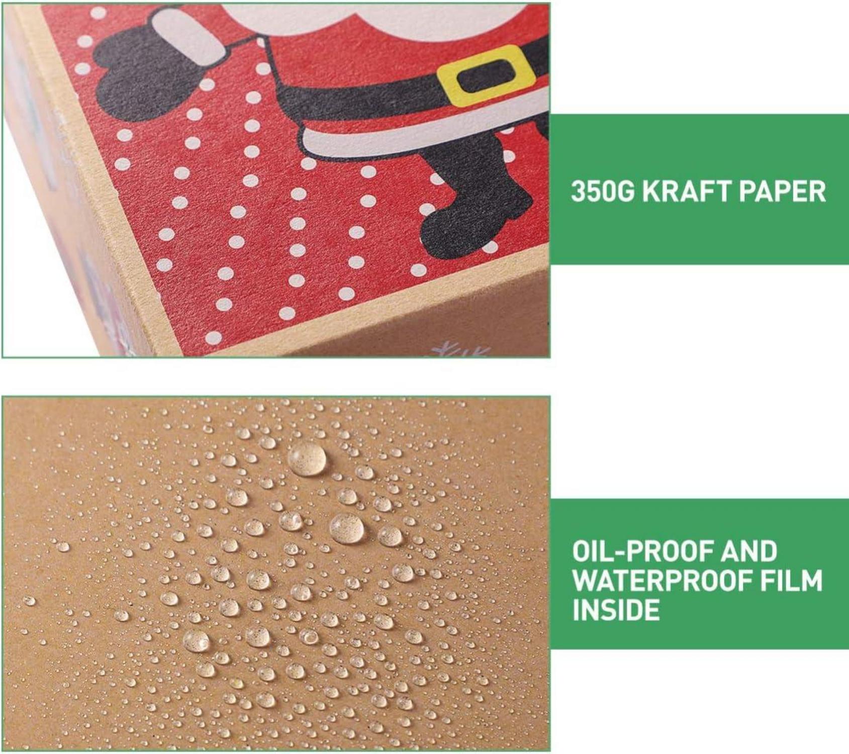 12 Stück Weihnachts Kekskästen mit Weihnachtsbändern