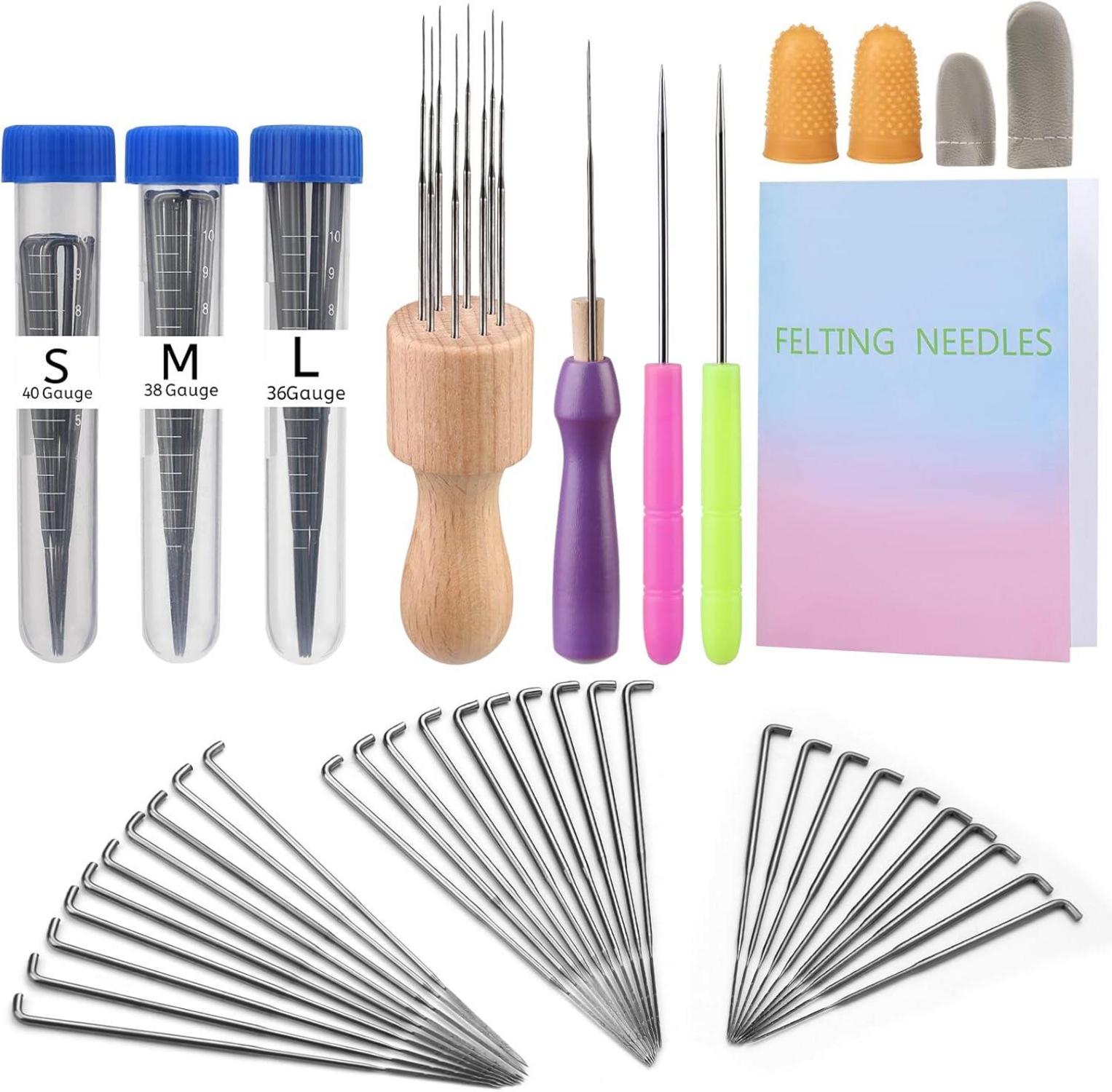 Filznadeln Set Holzgriff Ahlen Anleitung DIY Trockenfilzen