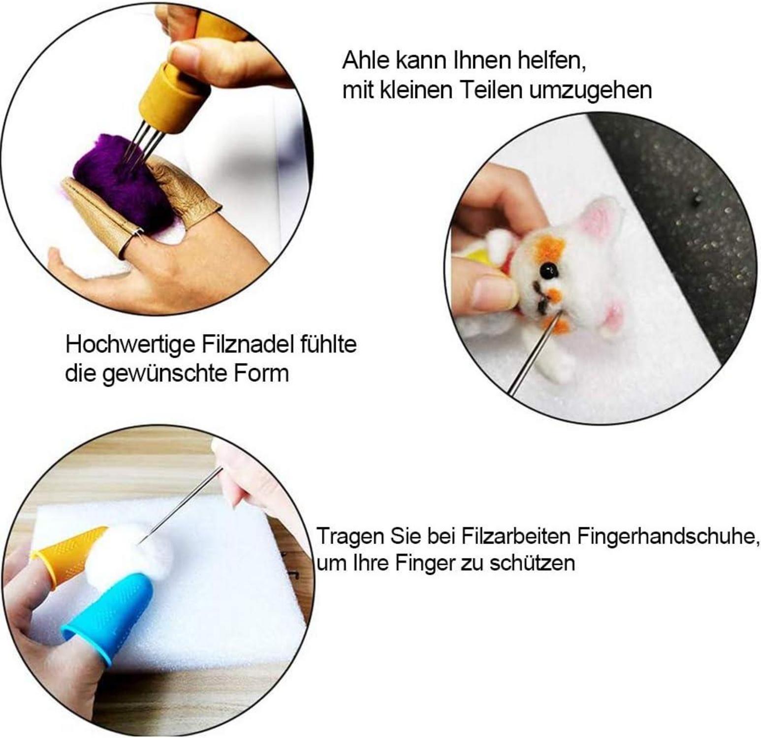 Filznadeln Set für Anfänger 3 Größen Nadeln Wollefilzen DIY Kit