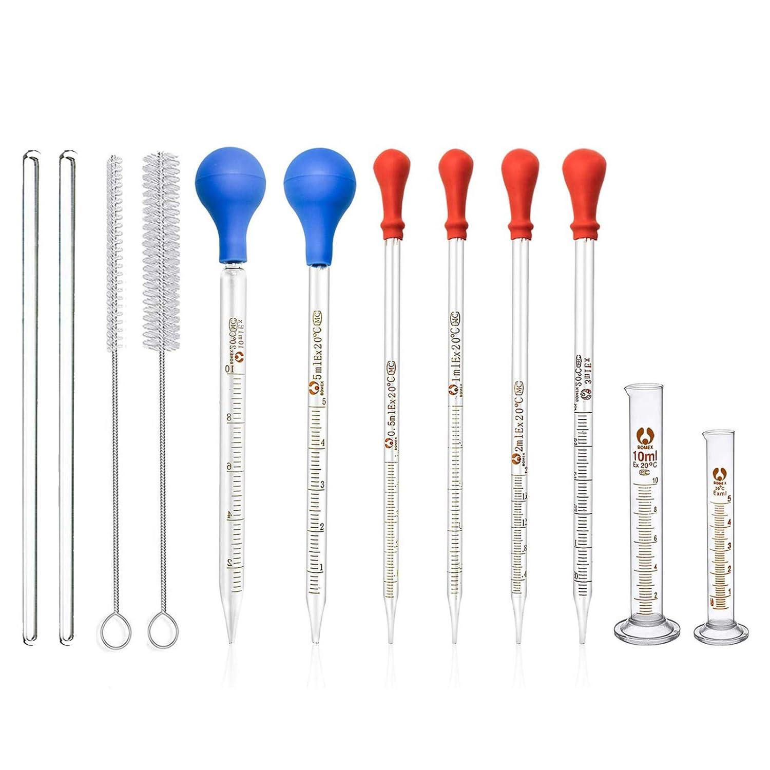 PATIKIL Messpipette 25 Ml Mit Gummibirne – Borosilikatglas, Skala 0,1 Ml, 410 Mm Lang, Für Labor, Chemie & ätherische Öle