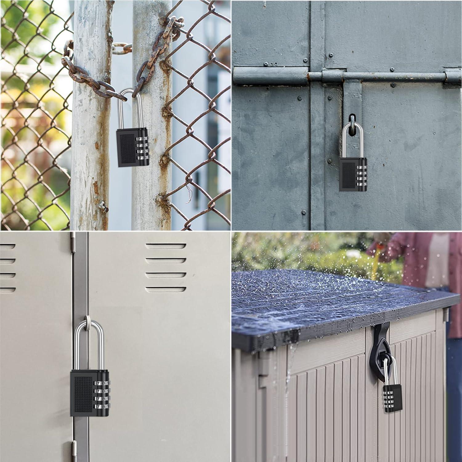 Vorhängeschloss 66mm Zahlencode Wetterfest 4 Stellig Outdoor Schwarz 2