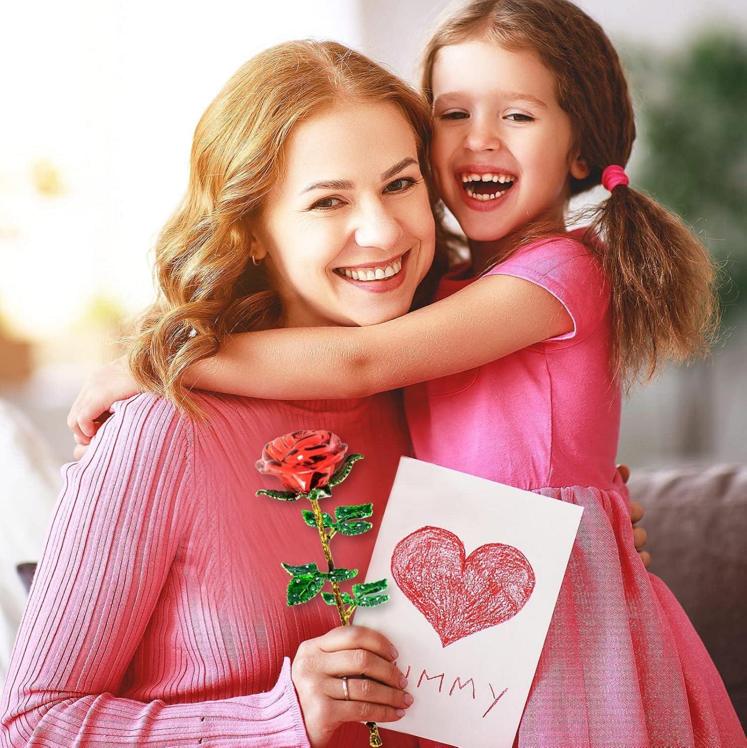 Kristall Rote Rosen Geschenkbox Ewige Rosen Figur Weihnachten