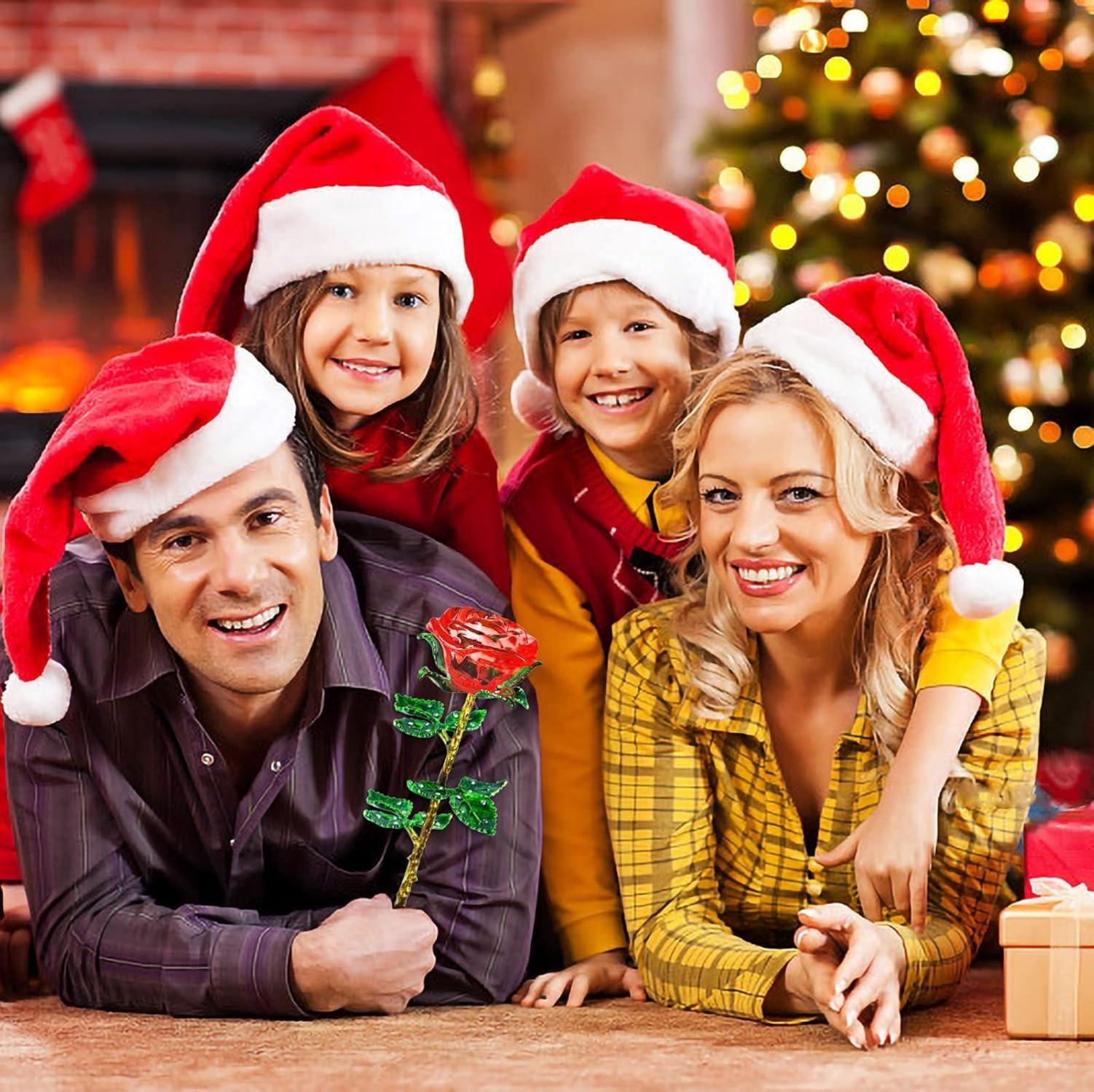 Kristall Rote Rosen in Geschenkbox, Ewige Rosen für Frauen