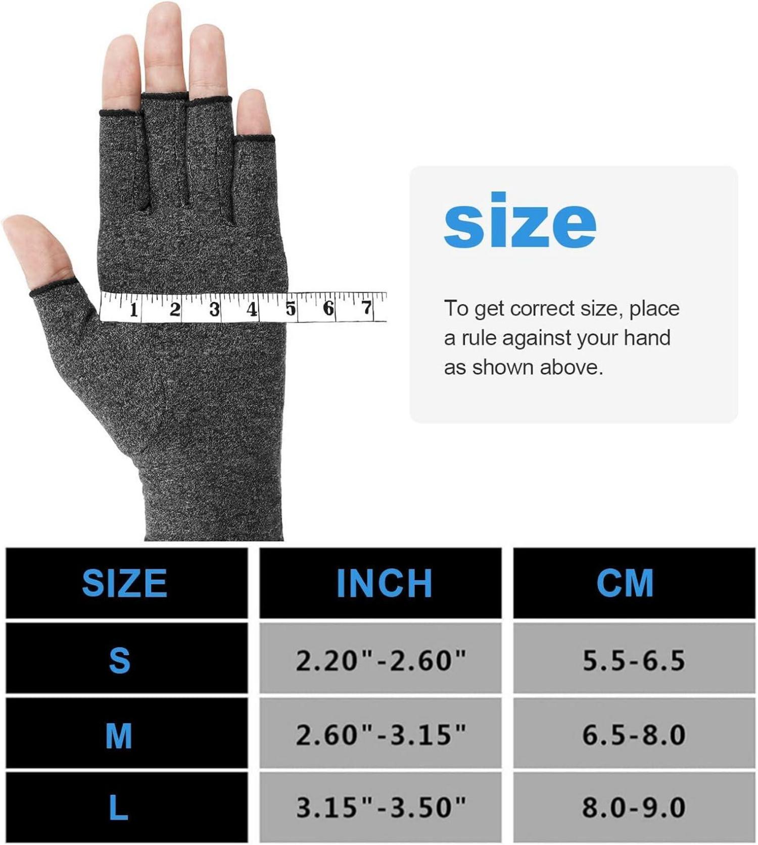ACWOO Kompressionshandschuhe Arthritis Arthrose Schmerzlinderung Grau L