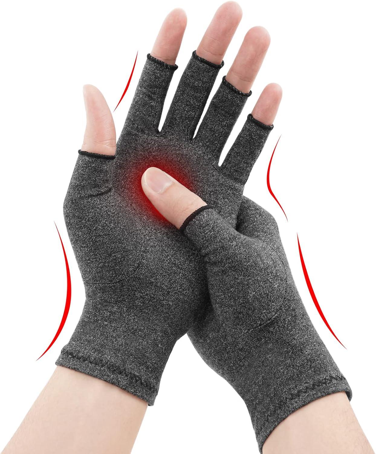 Arthritis Handschuhe Kompressionshandschuhe für Osteoarthritis Grau L