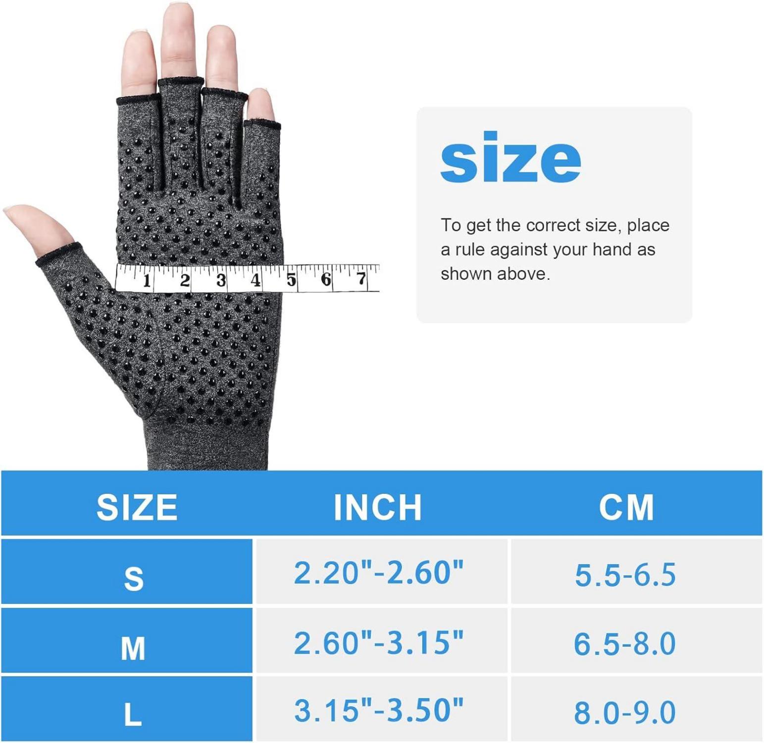 Kompressionshandschuhe Arthritis Fingerlose Schwarz Unisex Größe L