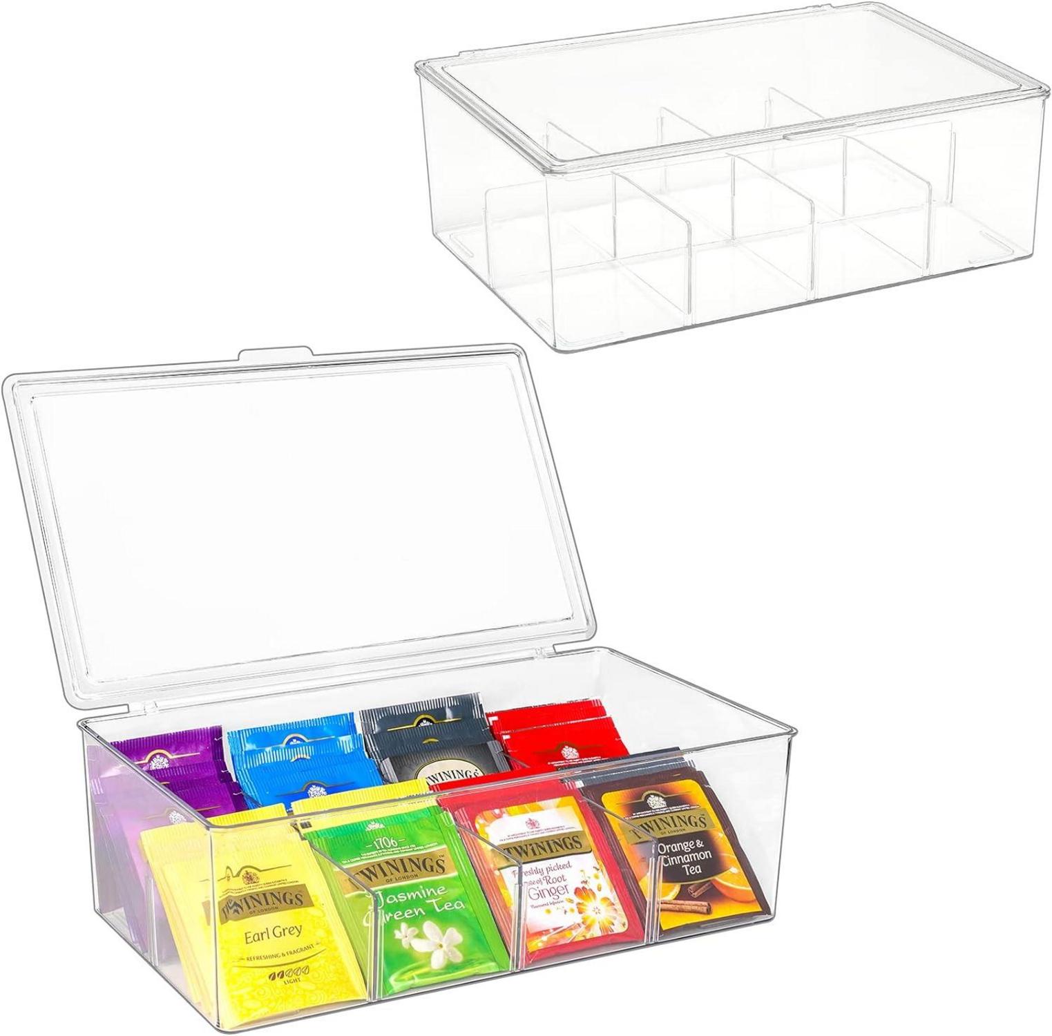 teebeutel luftdicht aufbewahren Teebox 16 Fächer Stapelbar Teebeutel Organizer Luftdicht – LuxusKollektion
