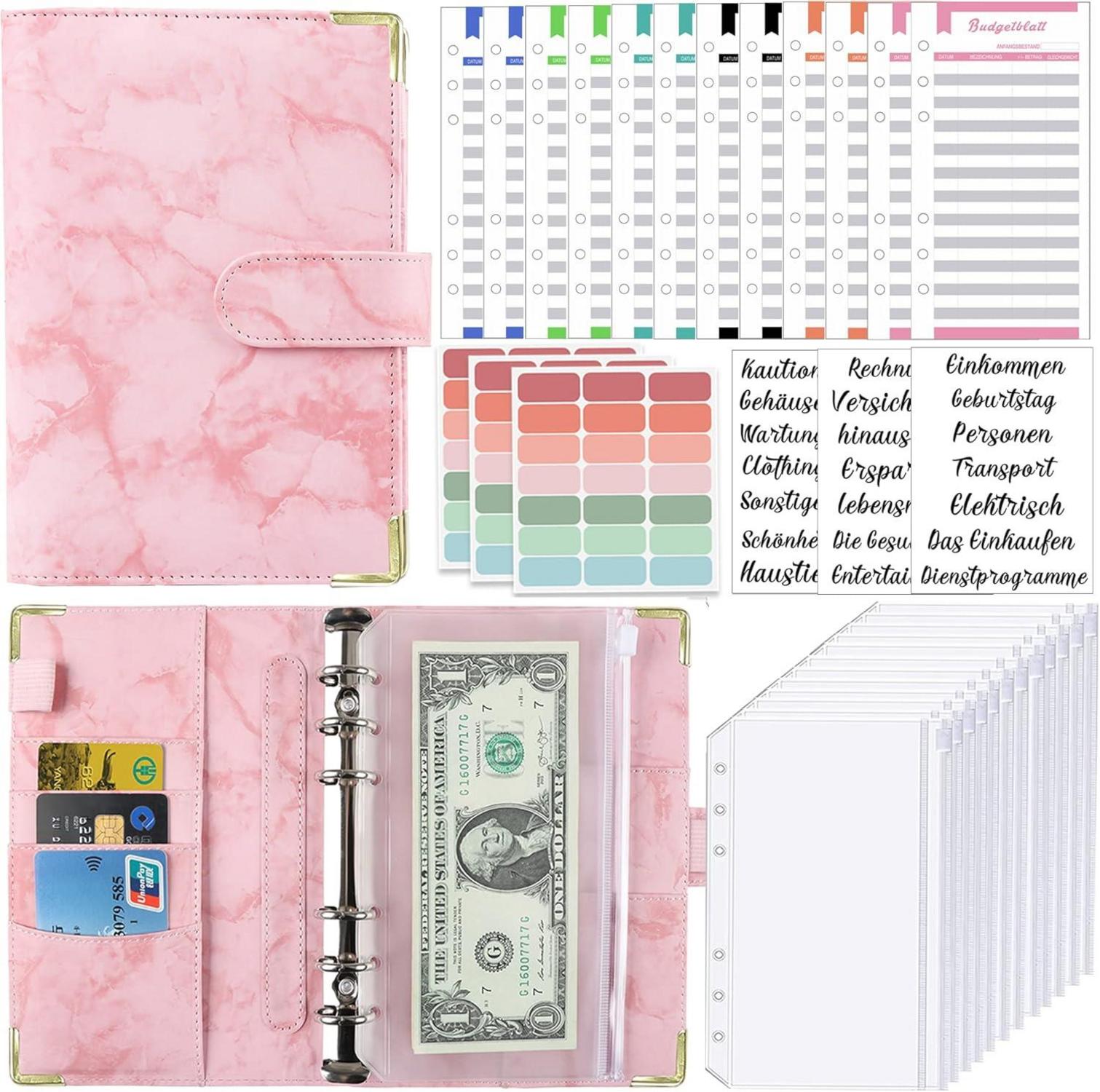 Realand Geldumschläge 2-Fach - PU-Leder Organizer Für Geldscheine & Karten, Blau & Violett, 2 Stück