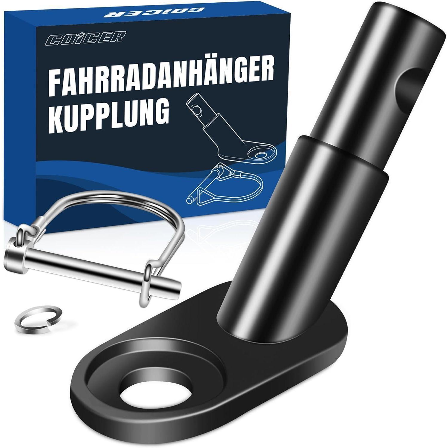 Fahrradanhänger Kupplung Adapter mit Sicherungsstift Schwarz – LuxusKollektion