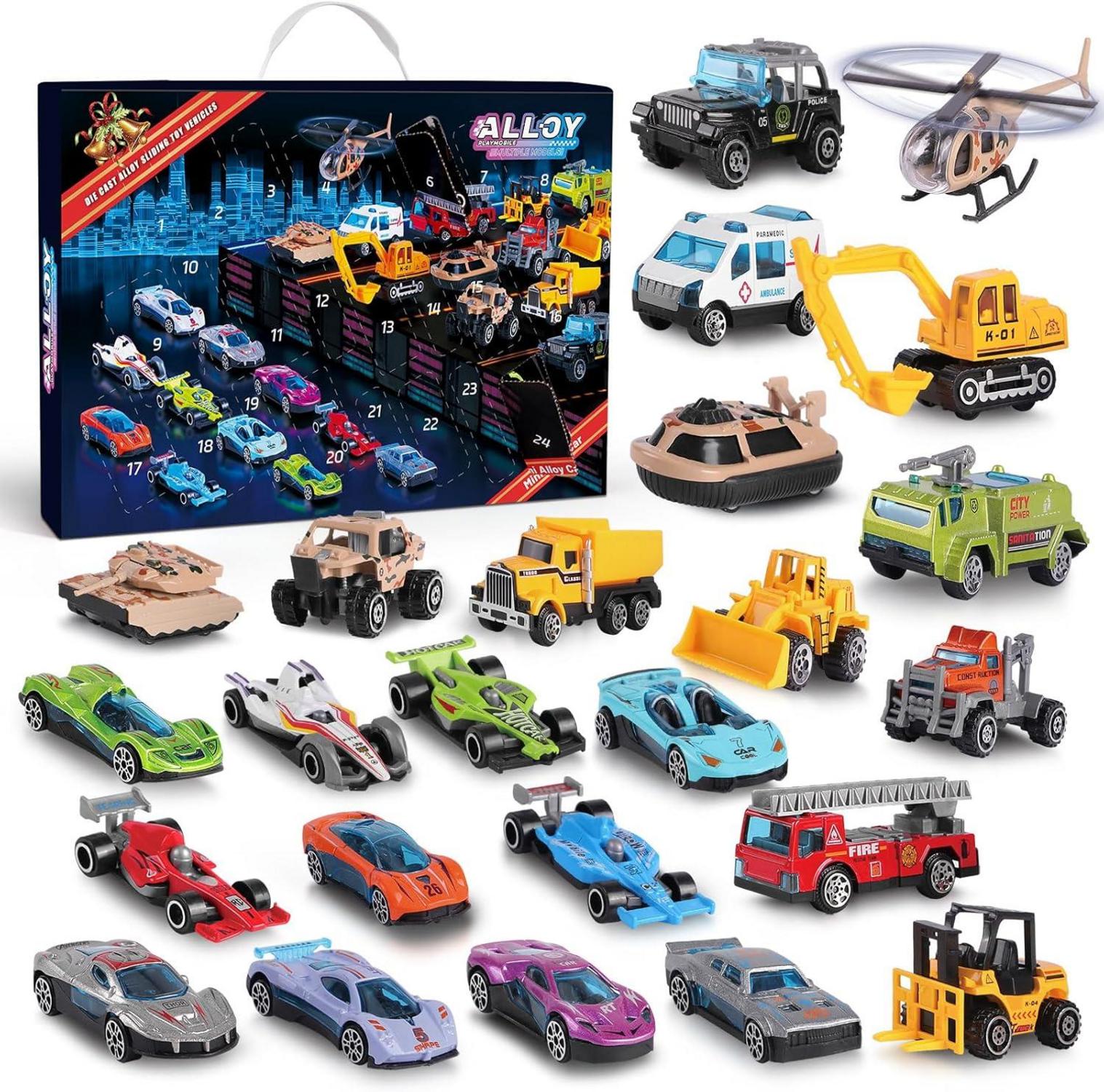 kinder auto spielzeug Adventskalender 2024 Kinder Auto Spielzeug 24-teilig Jungen