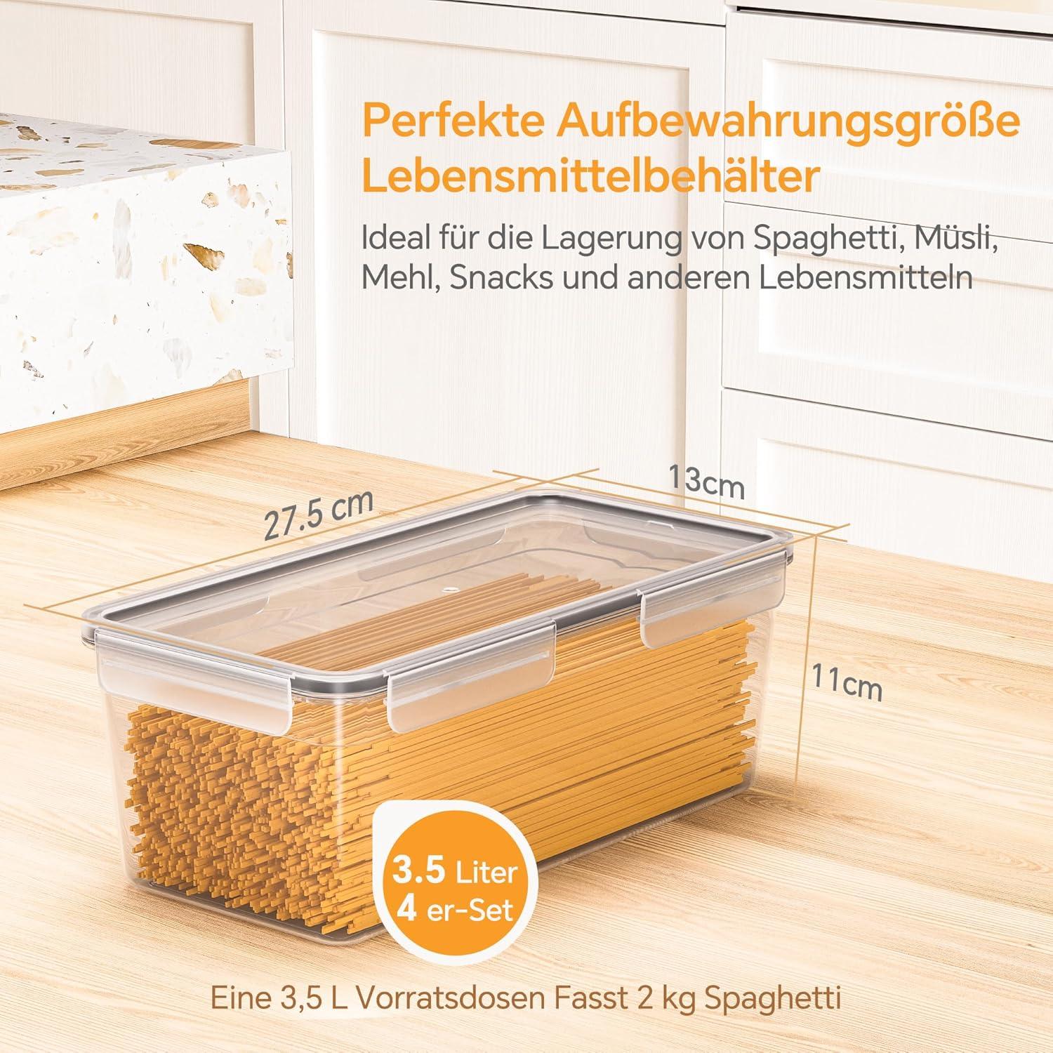 Surejoy Vorratsdosen 4er Set Luftdicht BPA Frei 3,5L