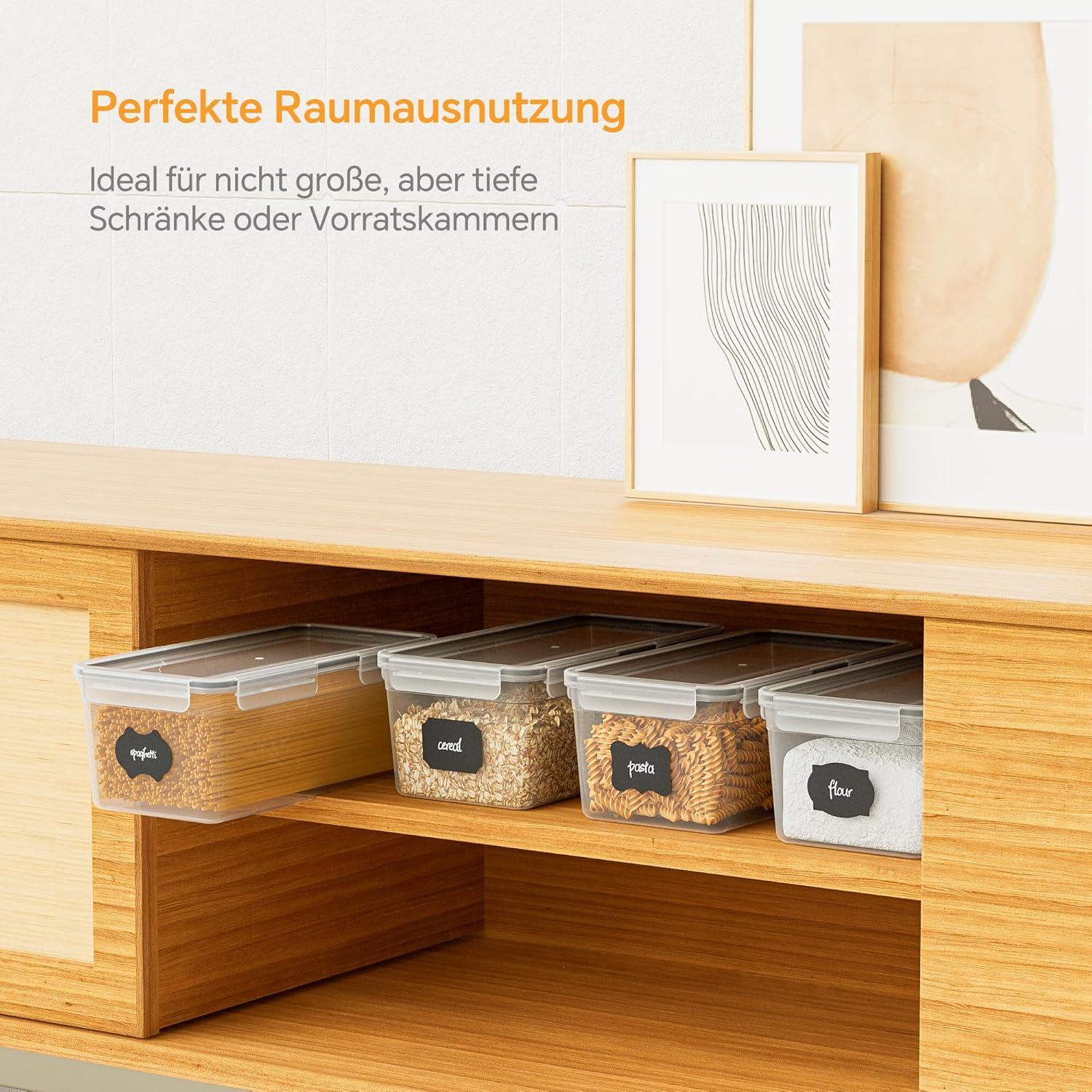 Surejoy 3,5L Vorratsdosen mit Deckel 4er Set Luftdicht BPA Frei Spaghetti Pasta Nudel