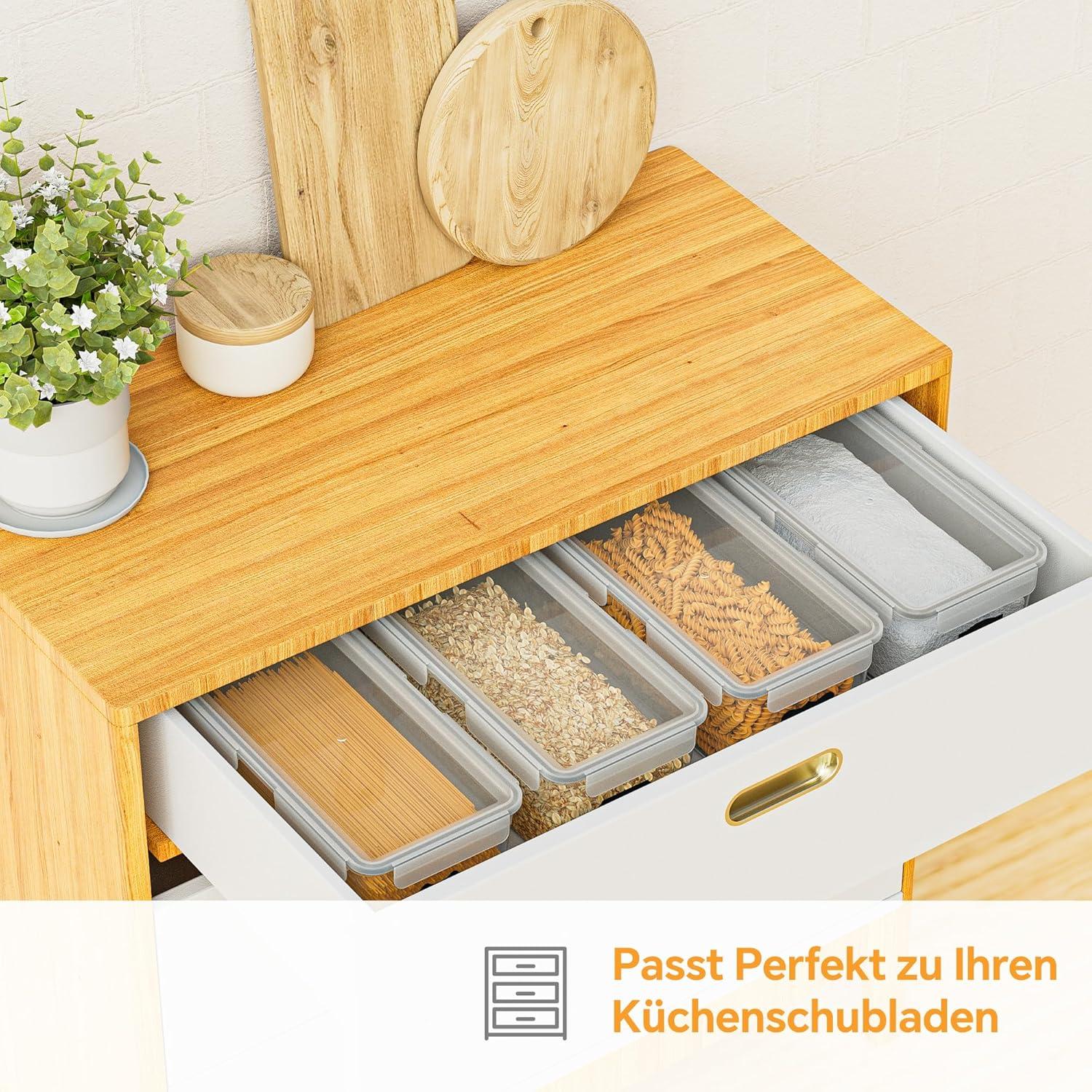 4er Set 3,5L Luftdichte Vorratsdosen mit Deckel & Etiketten