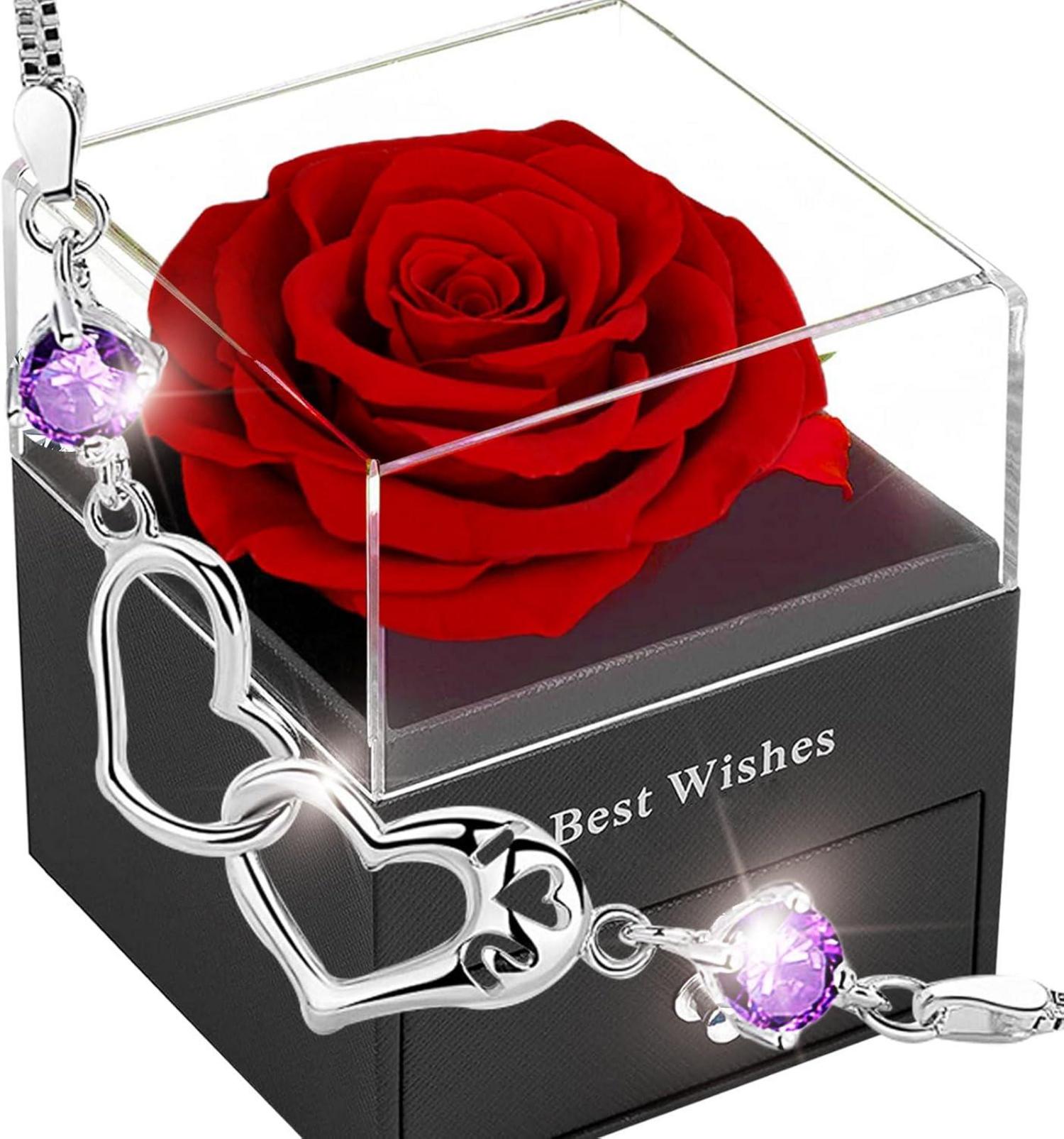 Ewige Echte Rosen Infinity Rosen Geschenkbox für Frauen