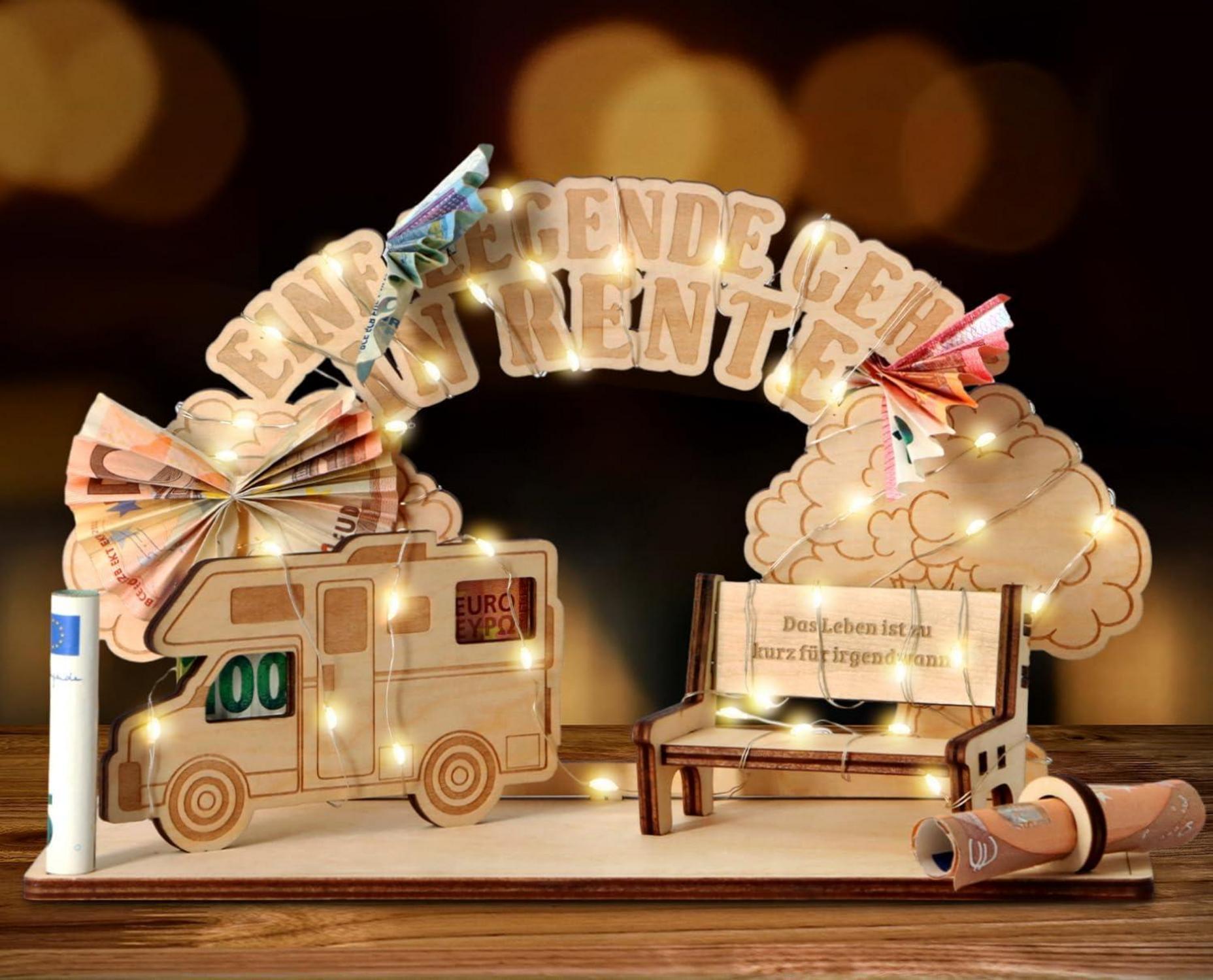 Giftota Lustiges Ruhestand Geschenk mit LED Lichterkette und