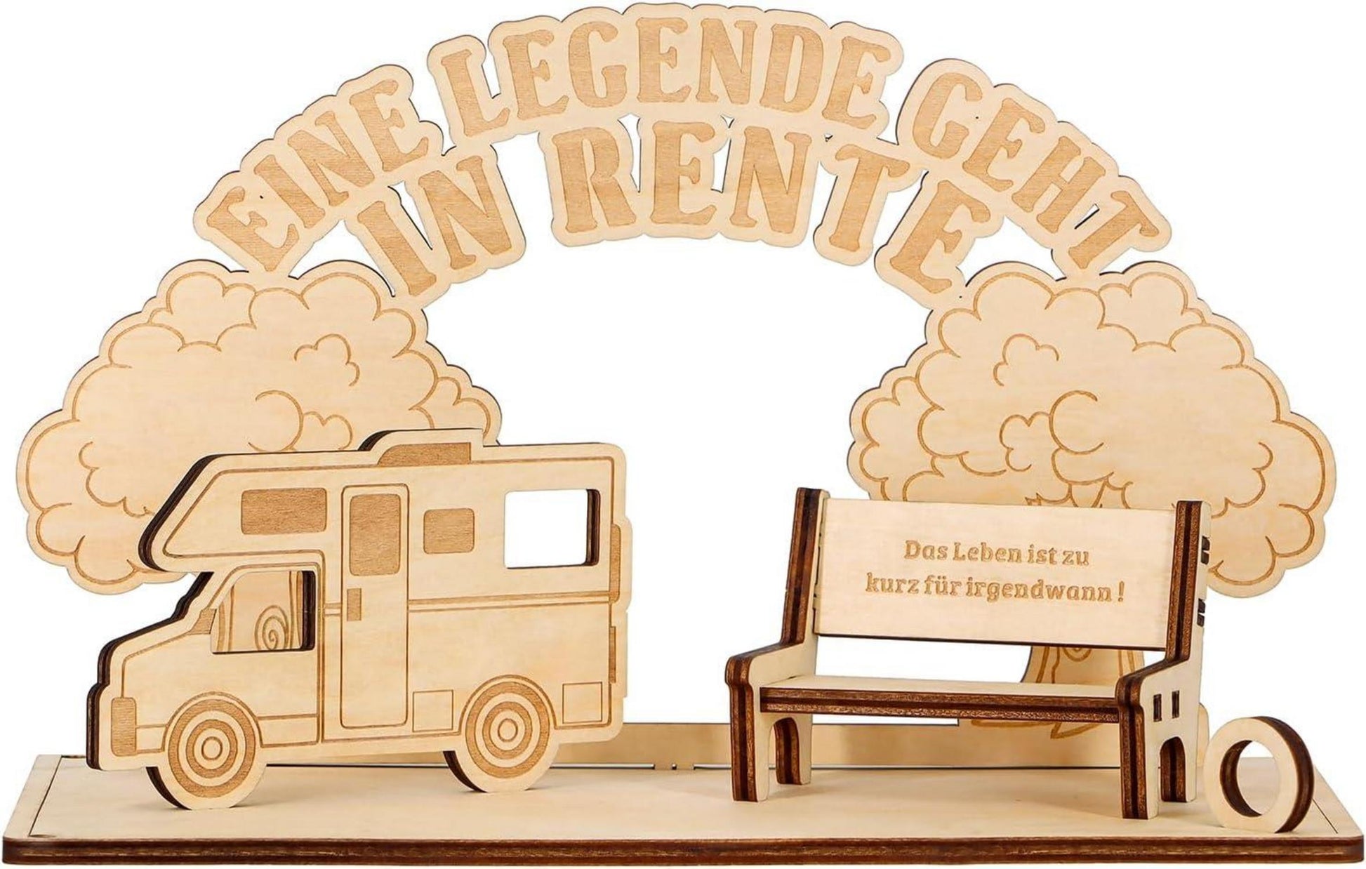 Giftota Lustiges Rentner Geschenk Holz mit LED Lichterkette