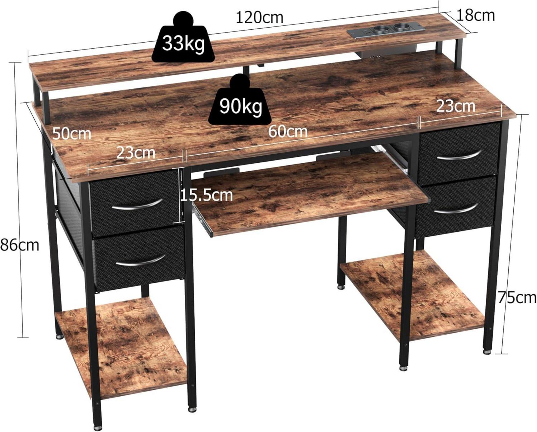 Gaming Schreibtisch LED Steckdosen 120x50 cm - Moderner