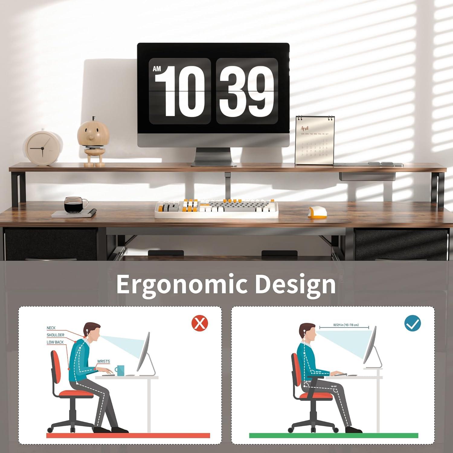 Gaming Schreibtisch LED Steckdosen Tastaturablage 120x50cm