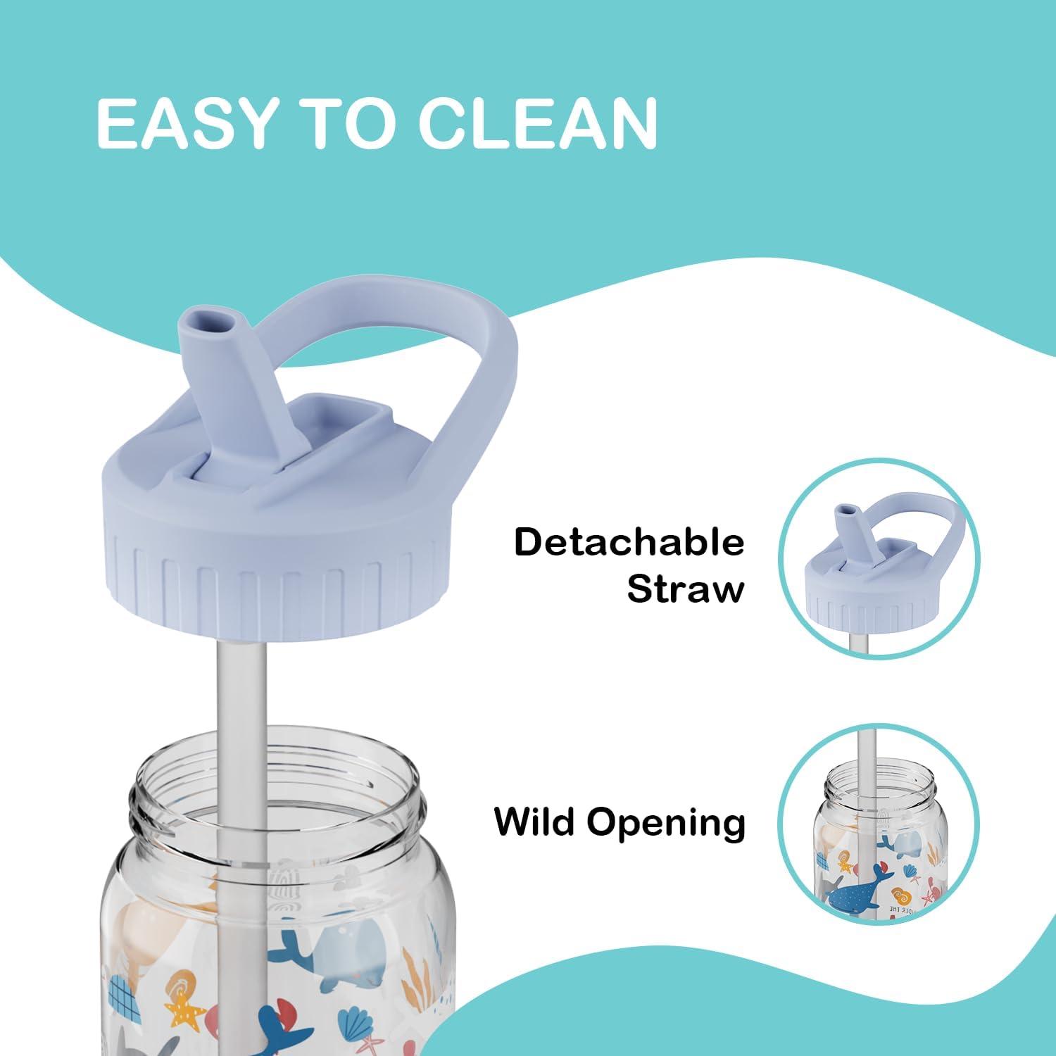 Kindergarten Trinkflasche Kinder 0,5L mit Strohhalm - BPA