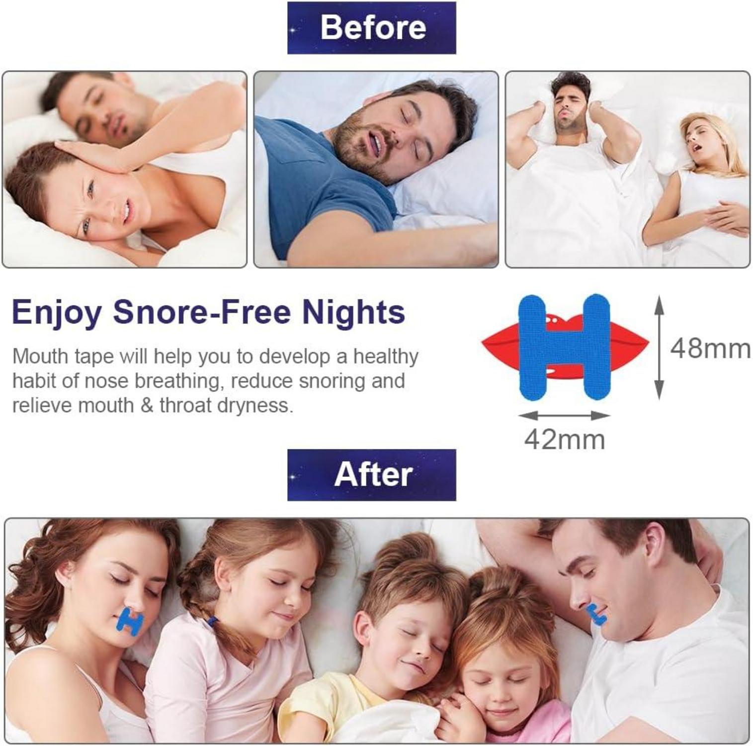 Schnarchen Reduzieren - Mouth Tape für besseren Schlaf, 90 Stück