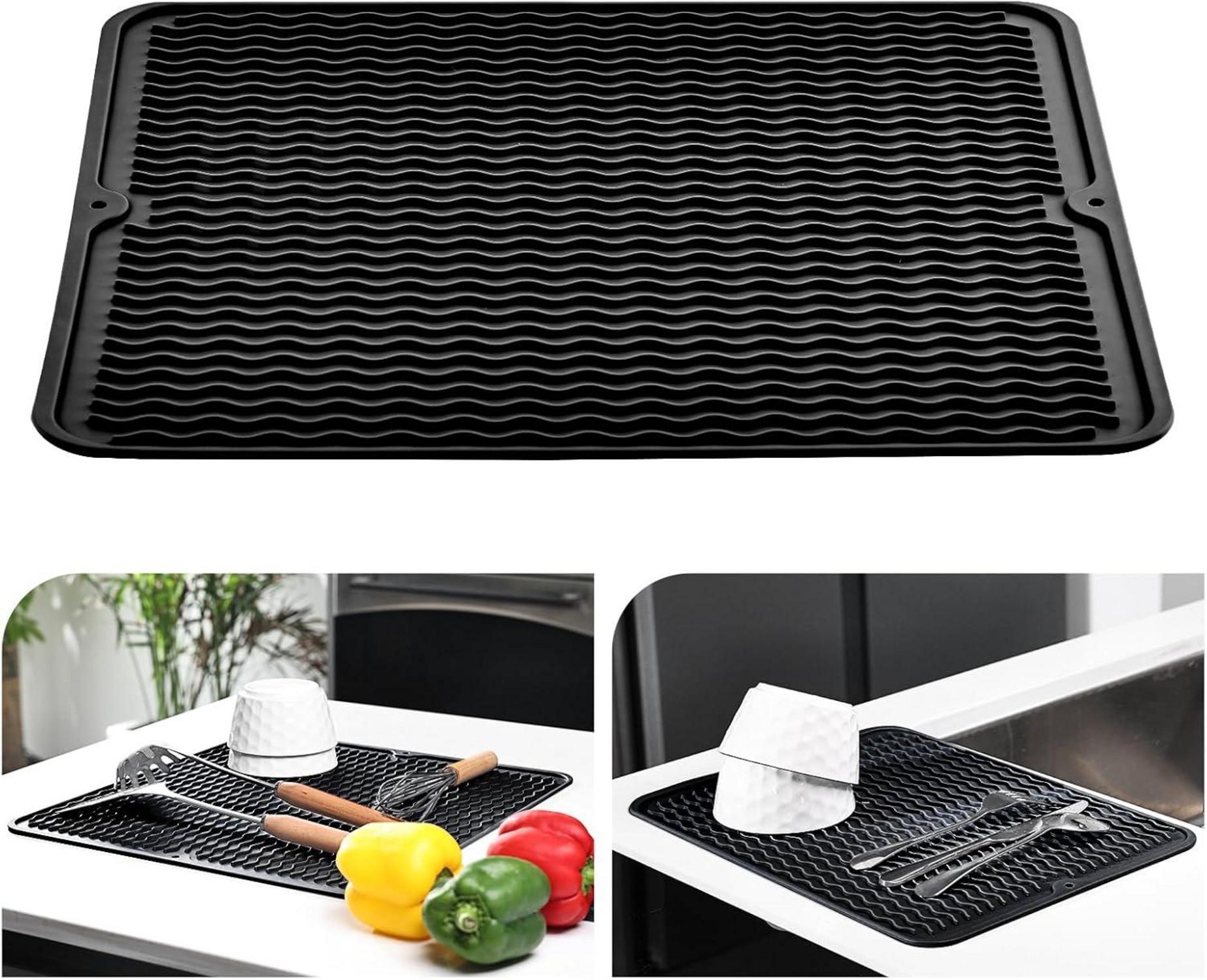 Abtropfmatte Silikon hitzebeständig rutschfest Spüle 40x30cm