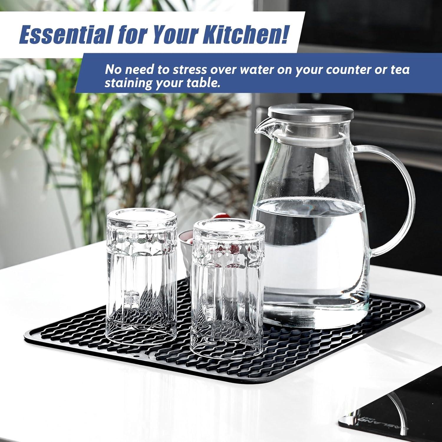 Abtropfmatte Silikon hitzebeständig rutschfest Spüle 40x30cm