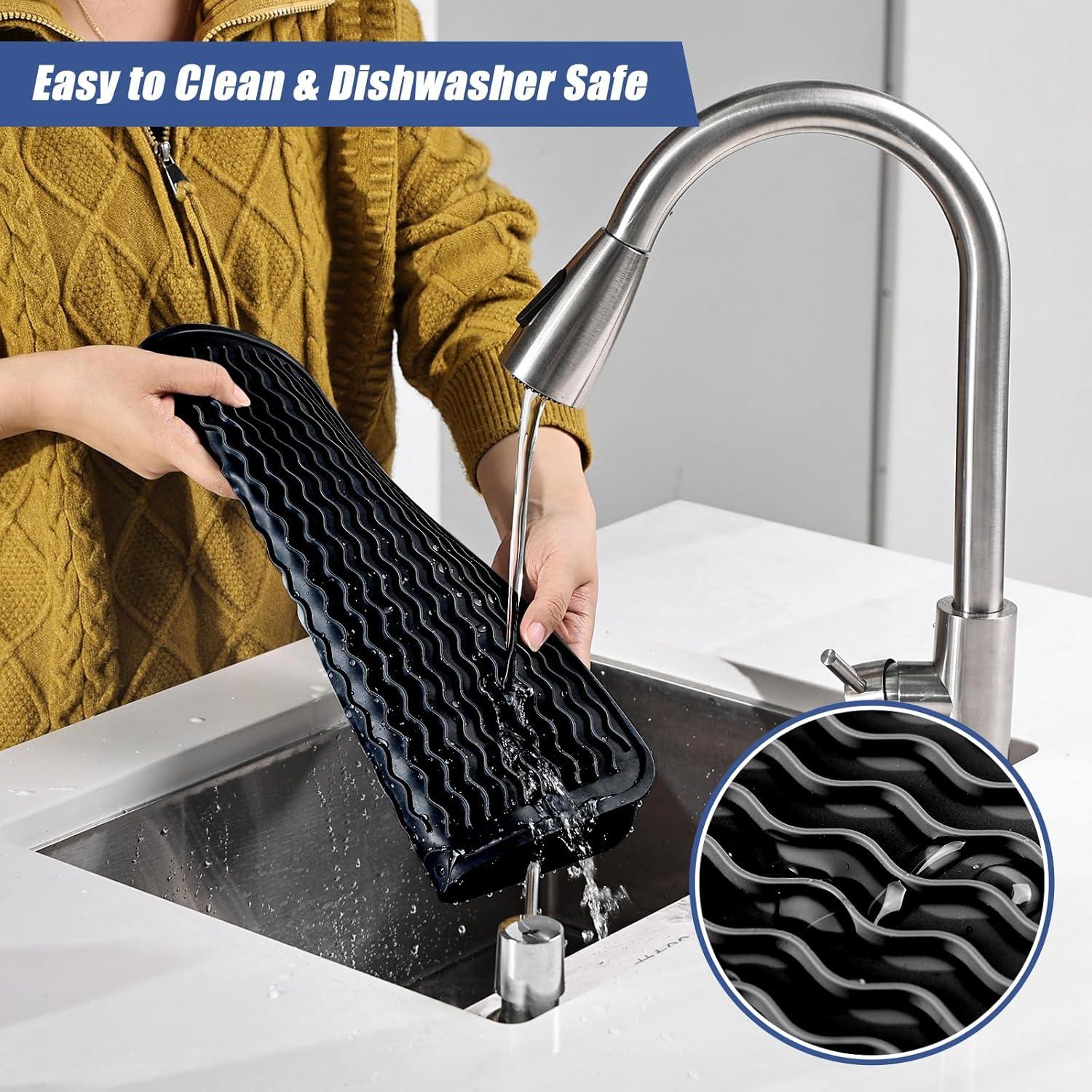 Abtropfmatte Silikon hitzebeständig rutschfest Spüle 40x30cm