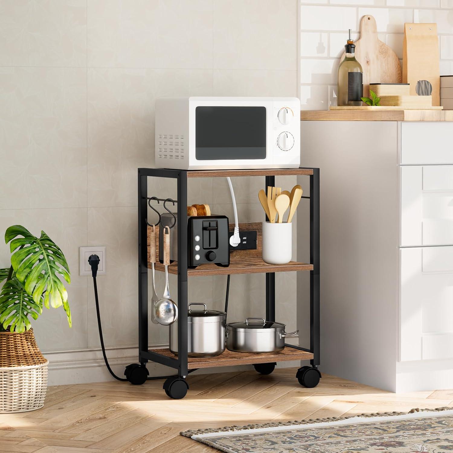 Druckertisch mit Rollen 3-stufiger Druckerständer Ladestation