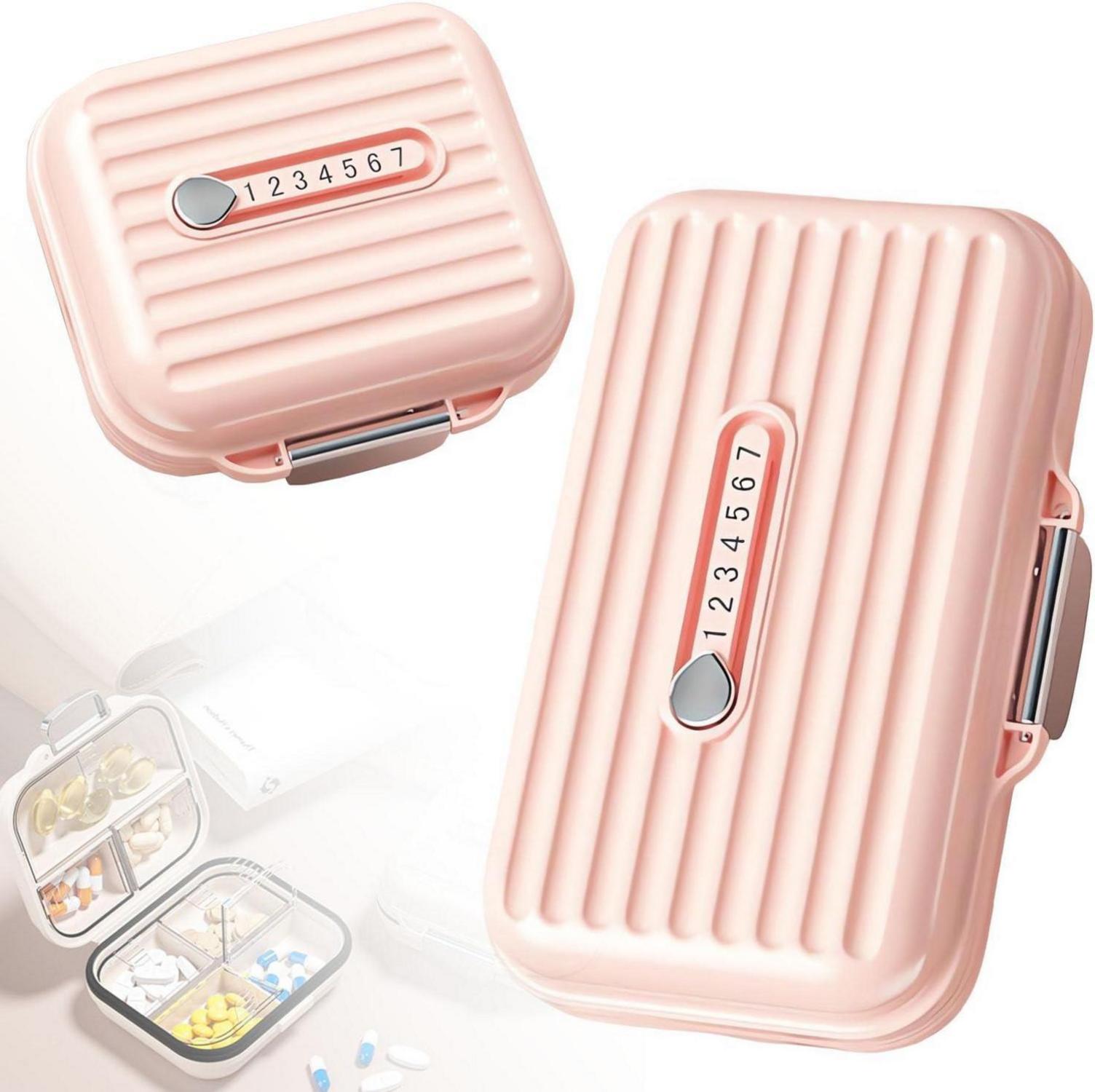 Tablettenbox 7 Tage Reise Pillendose 2er Set Tragbar & Auslaufsicher