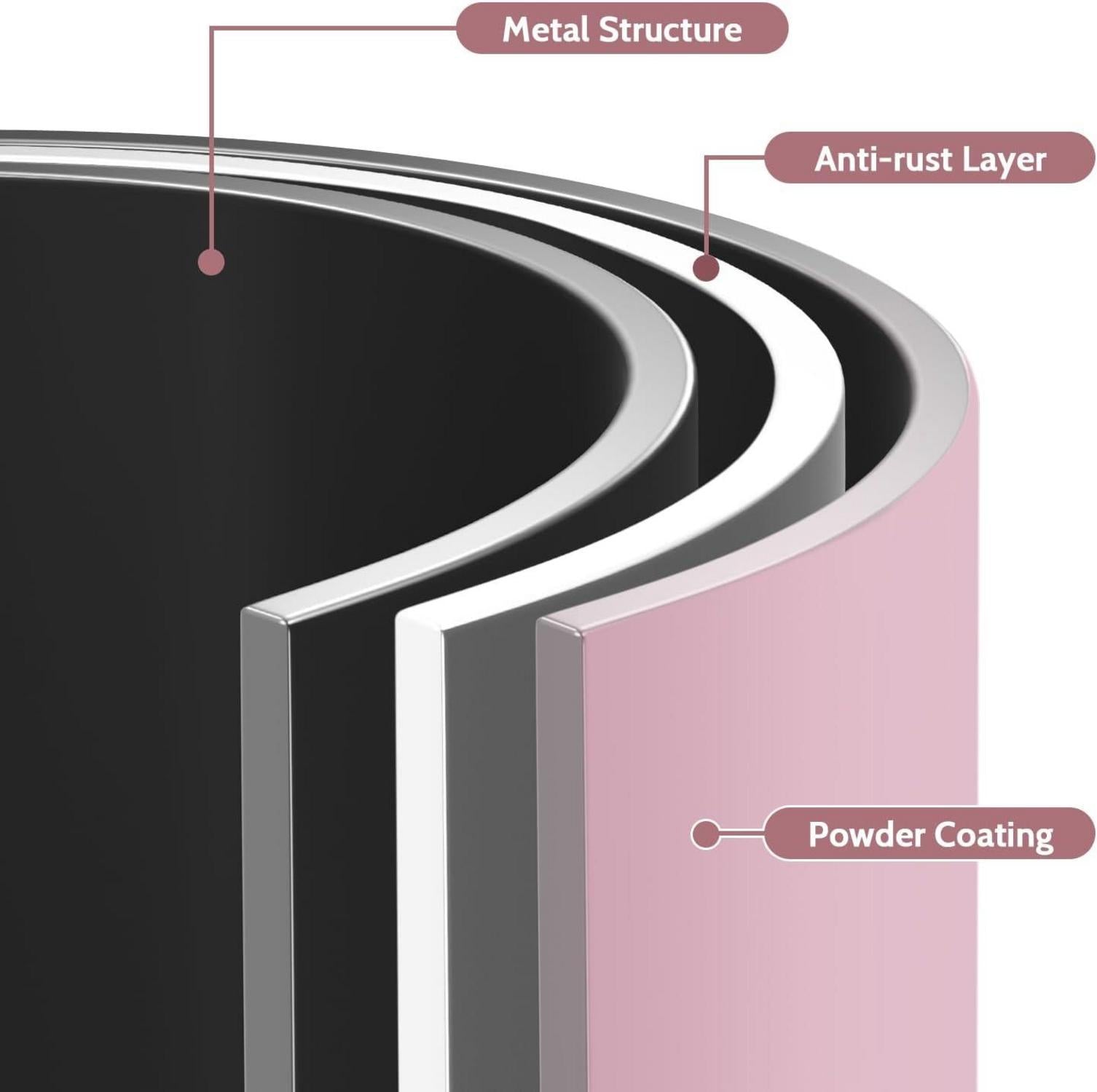 Beistelltisch Outdoor Balkontisch Rund Gartentisch Metalltisch Pink