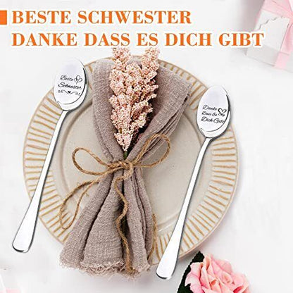 Schwester Geschenke 2 Löffel mit Gravur Geschenk für Schwester Beste Schwester