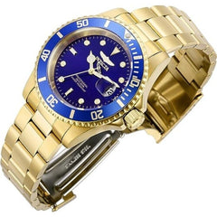 Invicta Pro Diver Herrenuhr Gold mit Blauem Zifferblatt 40mm Taucheruhr 200m