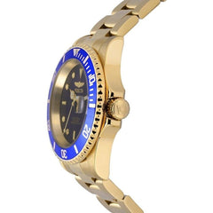 Invicta Pro Diver Herrenuhr Gold mit Blauem Zifferblatt 40mm Taucheruhr 200m