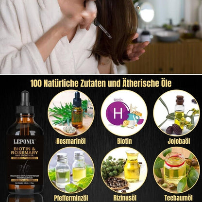 Haarwachstumsset mit Rosmarinöl Dermaroller & Kopfhaut Massagebürste Geschenkset