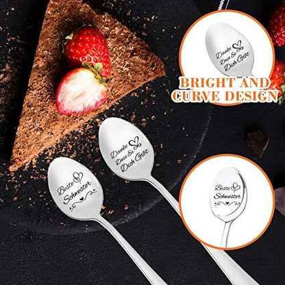 Schwester Geschenke 2 Löffel mit Gravur Geschenk für Schwester Beste Schwester