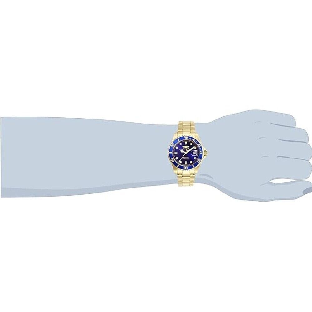 Invicta Pro Diver Herrenuhr Gold mit Blauem Zifferblatt 40mm Taucheruhr 200m