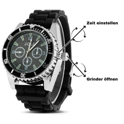 Grinderuhr tragbare Armband Uhr Watch mit Grinder Watch Crusher mit Mahlwerk