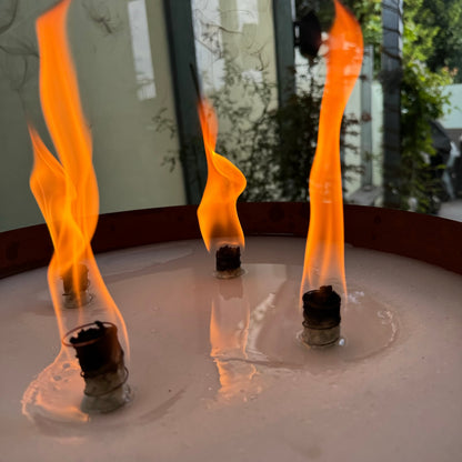Schwabenfire XXL Outdoorkerze mit Dauerdocht in Edelrost Metallschale kerzendeko