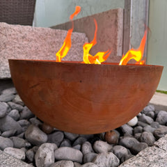 Schwabenfire XXL Outdoorkerze mit Dauerdocht in Edelrost Metallschale kerzendeko