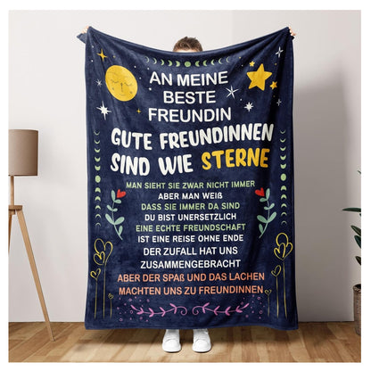 Beste Freundin Geschenke Kuschelige Decke, Geburtstag & Dankeschön, 150x130 cm