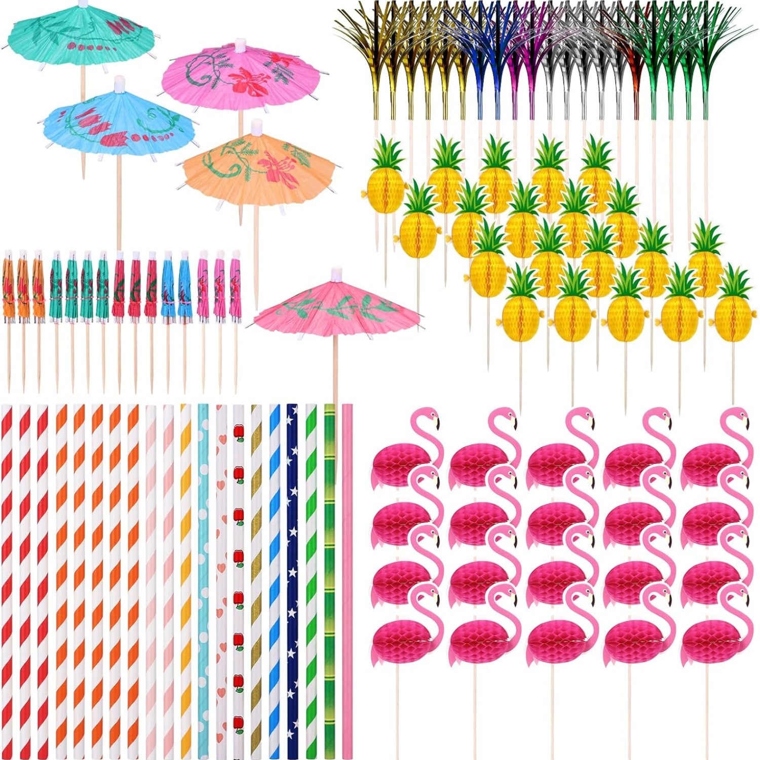Cocktail Zubehör 100 Stück Cocktail Picks Deko Strohhalme