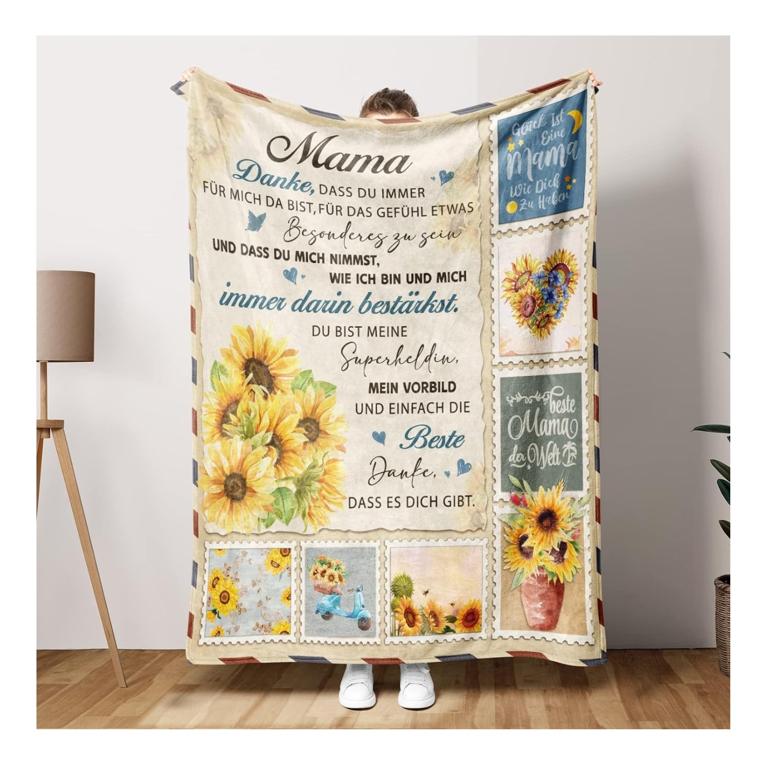 Flauschige Flanelldecke Geschenk für Mama Geburtstagsgeschenk & Muttertag, 150x130cm