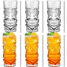 Tiki Longdrinkgläser 6er Set 400ml Lustige Cocktailgläser